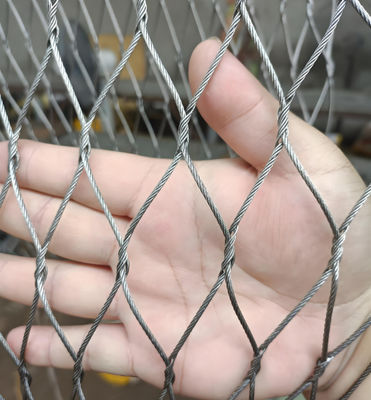 7x19cm Hole SS316 Flexible Stainless Steel Wire Rope Mesh For Aviary