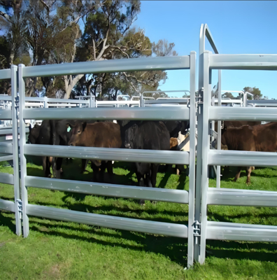 12 ft Schwerlastverzinkte Metallrunder Stift Rinderkorral Farm Zaun Panel