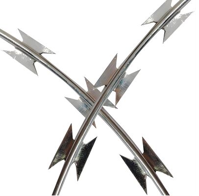 Korrosionsbeständige Rasierschneide Stacheldraht Spirale Stacheldraht Concertina CBT-60 Hochsicherheit Verzinkte Barriere