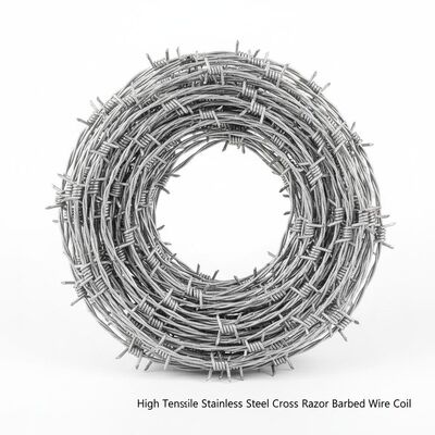 High Tensile Strength Hot Dipped Galvanized Razor Barbed Wire Concertina Coils 450mm Diameter