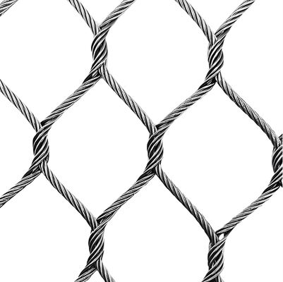 SS316 Stainless Steel Wire Rope Mesh with 7x19cm Mesh Hole and UV Resistant for Water Facilities and Scenic Areas