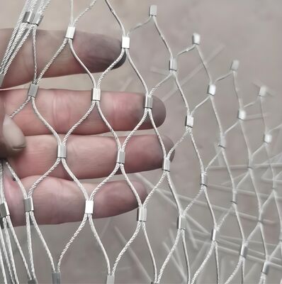 Diamantform 304/316 SS Draht 7x9 Mesh Loch Edelstahl Draht Seilnetz für Vogelhof und Zoo Zaun