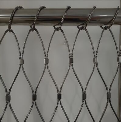 High Transparency SS304 Stainless Steel Wire Rope Mesh with 7x19cm Mesh Hole for Zoo Safety