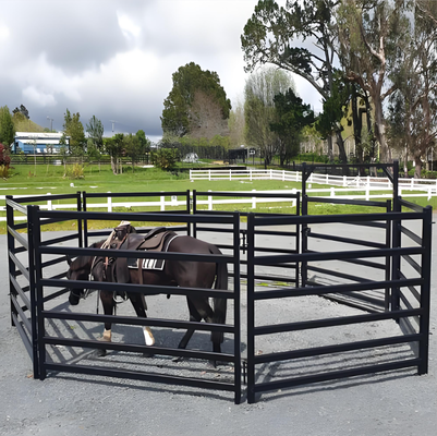 Heavy Duty Galvanized 6 Rails Cattle Fence Panel 10 Foot High Livestock Corral Fence System Hot Dipped Steel