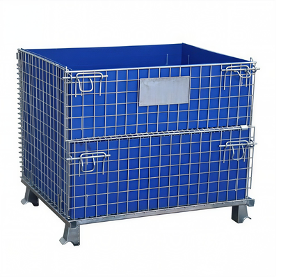 Edelstahl 316 Klappdrahtlagerkäfig 1000 kg Ladekapazität Drahtnetzlagerkäfig